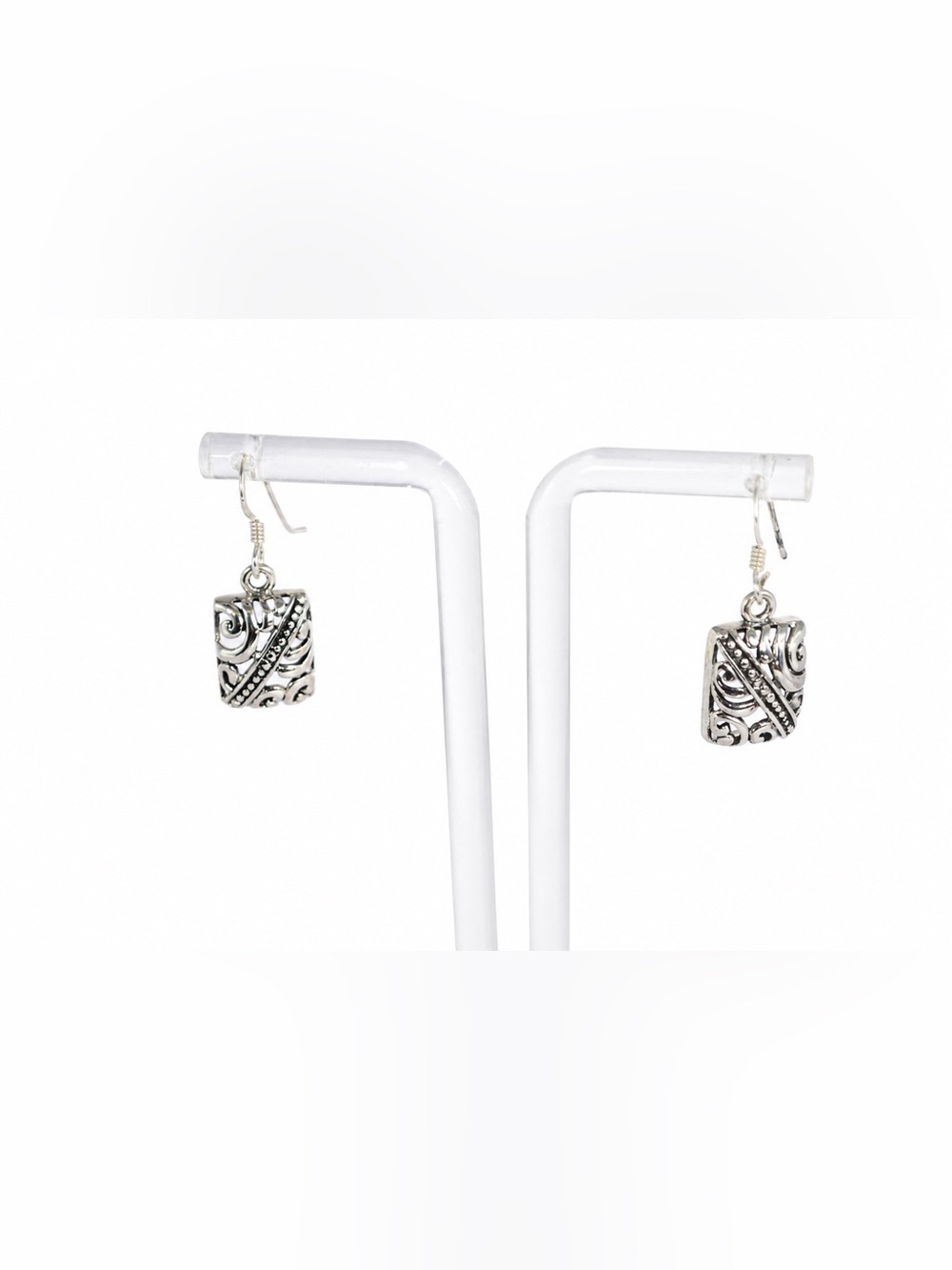 NEW Sterling Silver 925 Filigree & Scroll design french hook dangle Earrings - Picture 1 of 3